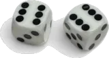A pair of white precision dice